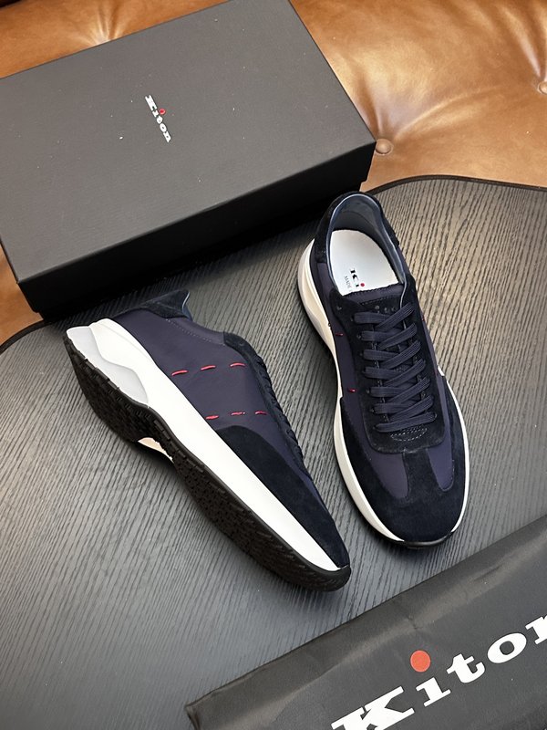 Kiton 남성 소가죽 운동화 001-287166