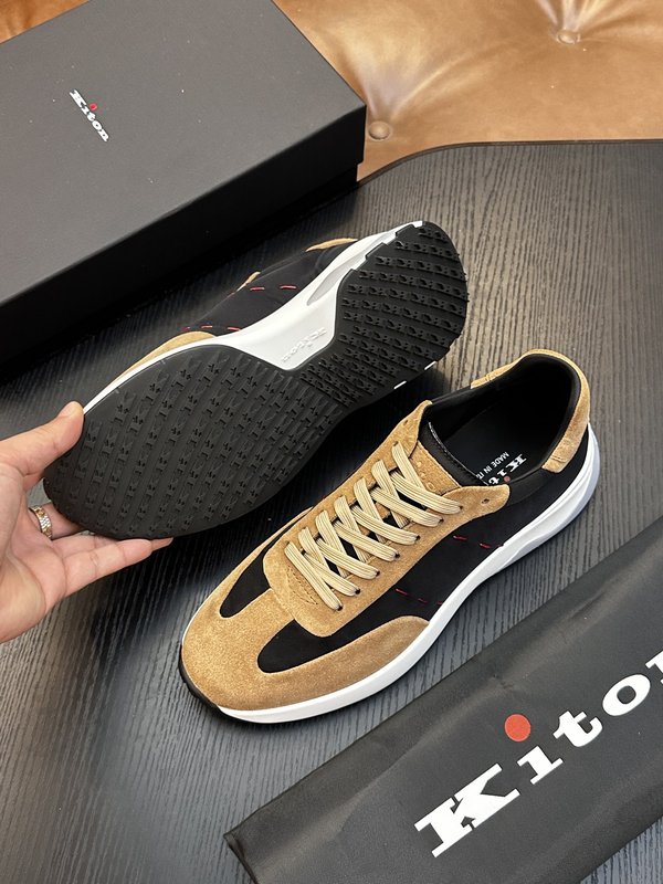 Kiton 소가죽 남성 스니커즈 001-287168