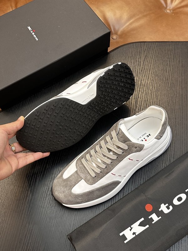 Kiton 남성 송아지가죽 운동화 001-287169